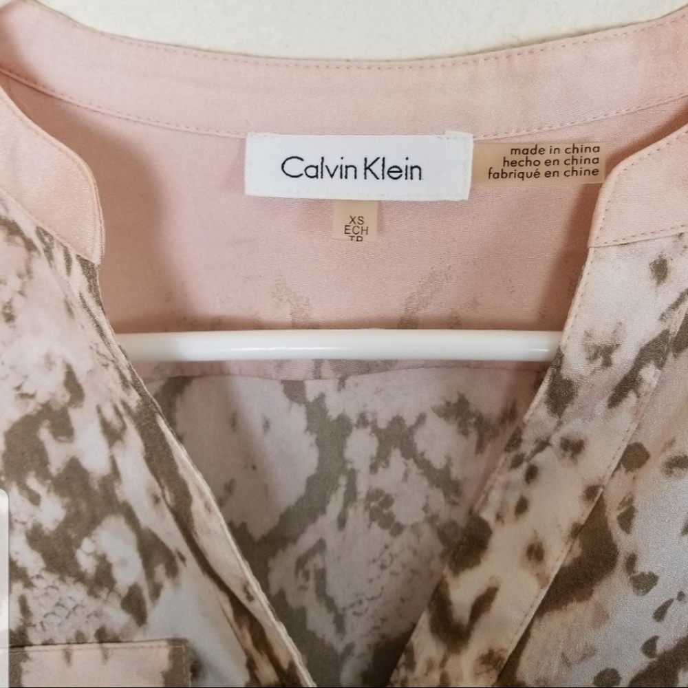 Calvin Klein| Snake Print Button Down Blouse - image 3